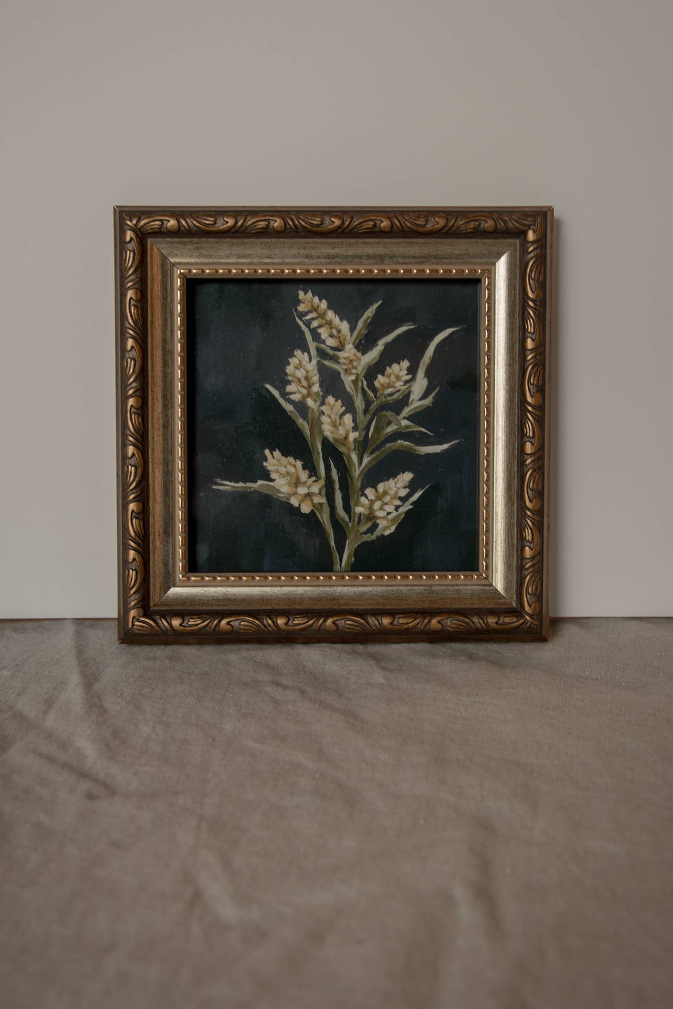 Antique Style Framed Art Print - Goldenrod Wildflower