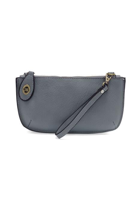 Blue Grey Mini Crossbody Wristlet Clutch