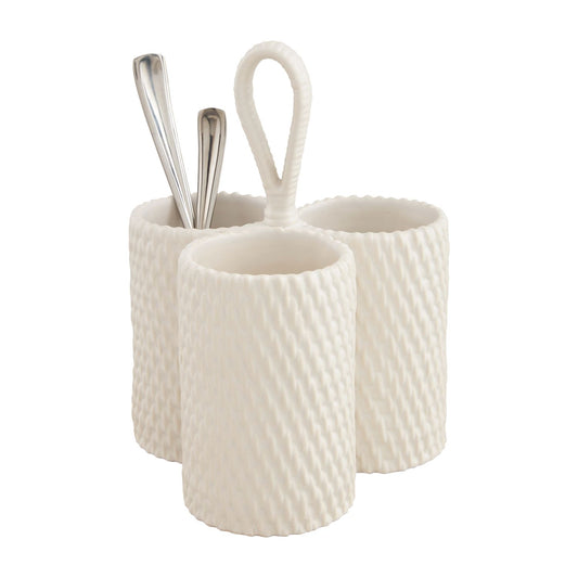 WOVEN STONEWARE UTENSIL HOLDER