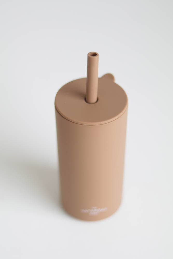 Kid Silicone Straw Cups: Sand