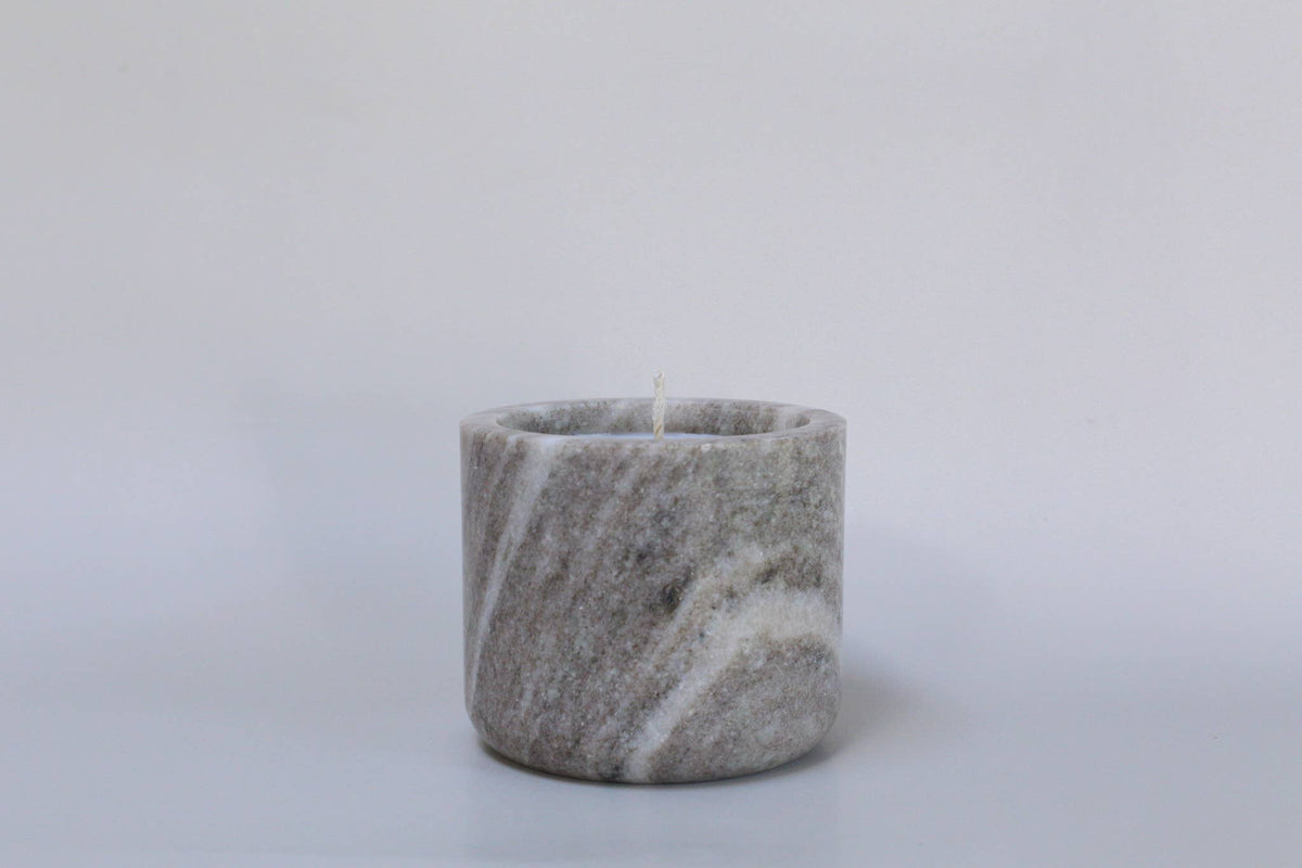 Grey Marble Candle - Cashmere