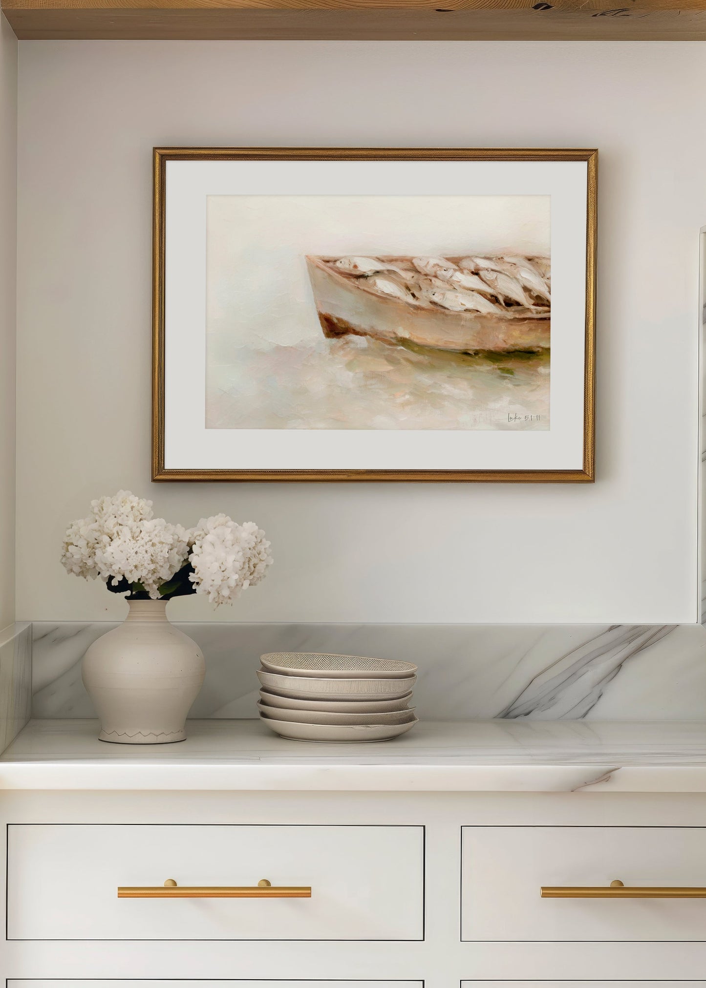 Boat full of Fish print: (unframed) /5x7