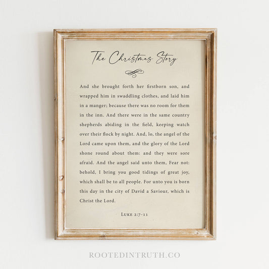 The Christmas Story Holiday Wall Art Print Christian Decor : 5x7