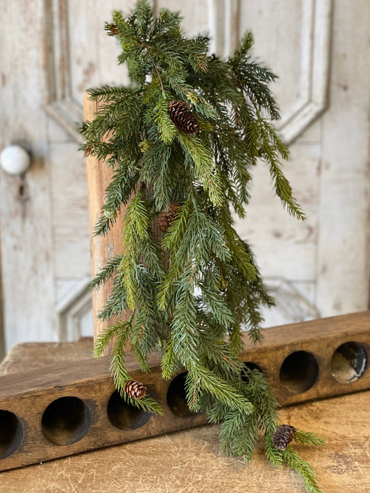 White Spruce Hanging w/ Cones 34"