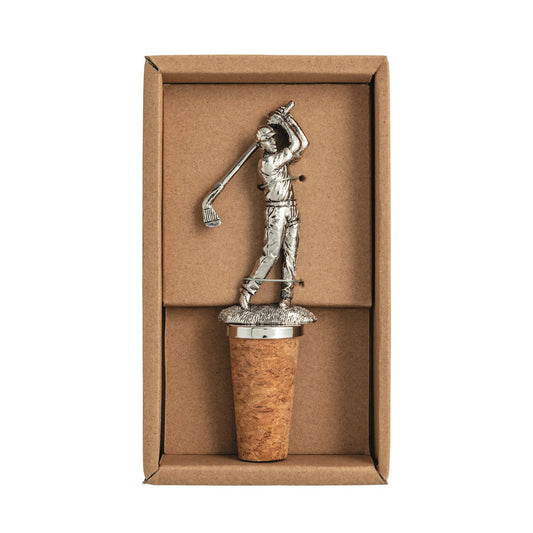 Golfer Metal Bottle Stopper