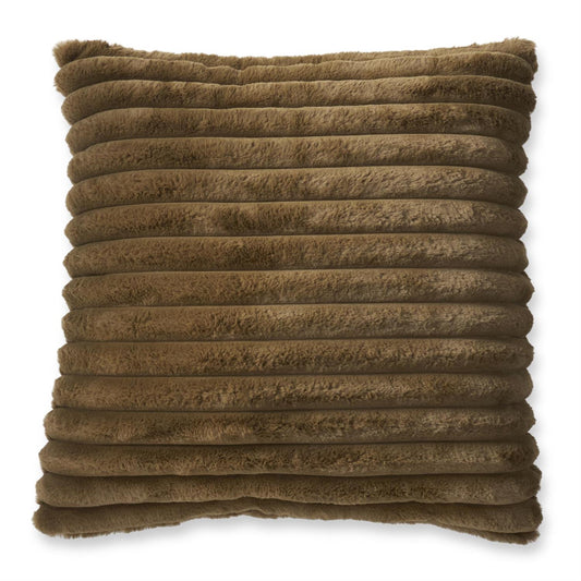 24” Olive Faux Fur Pillow