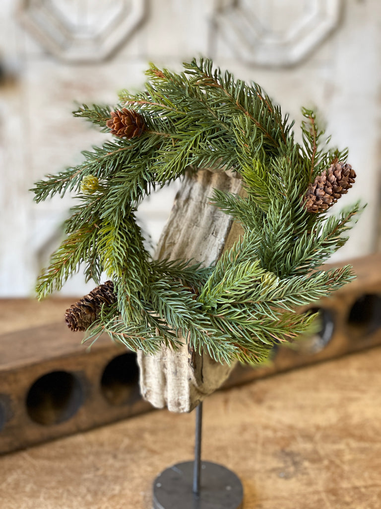 White Spruce Candle Ring Wreath