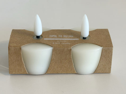 S/2 CREAM TEALIGHT LED CANDLES