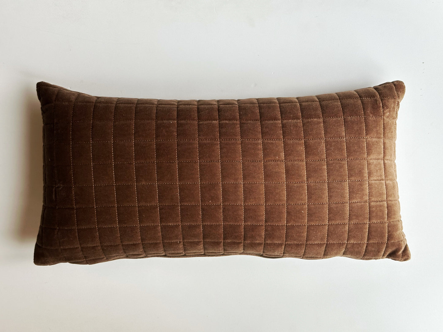 Lumber Pillow - quilted velvet coffee, brown