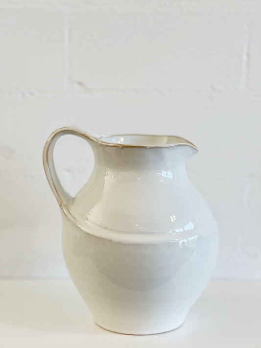 WHITE CERAMIC DECO PITCHER