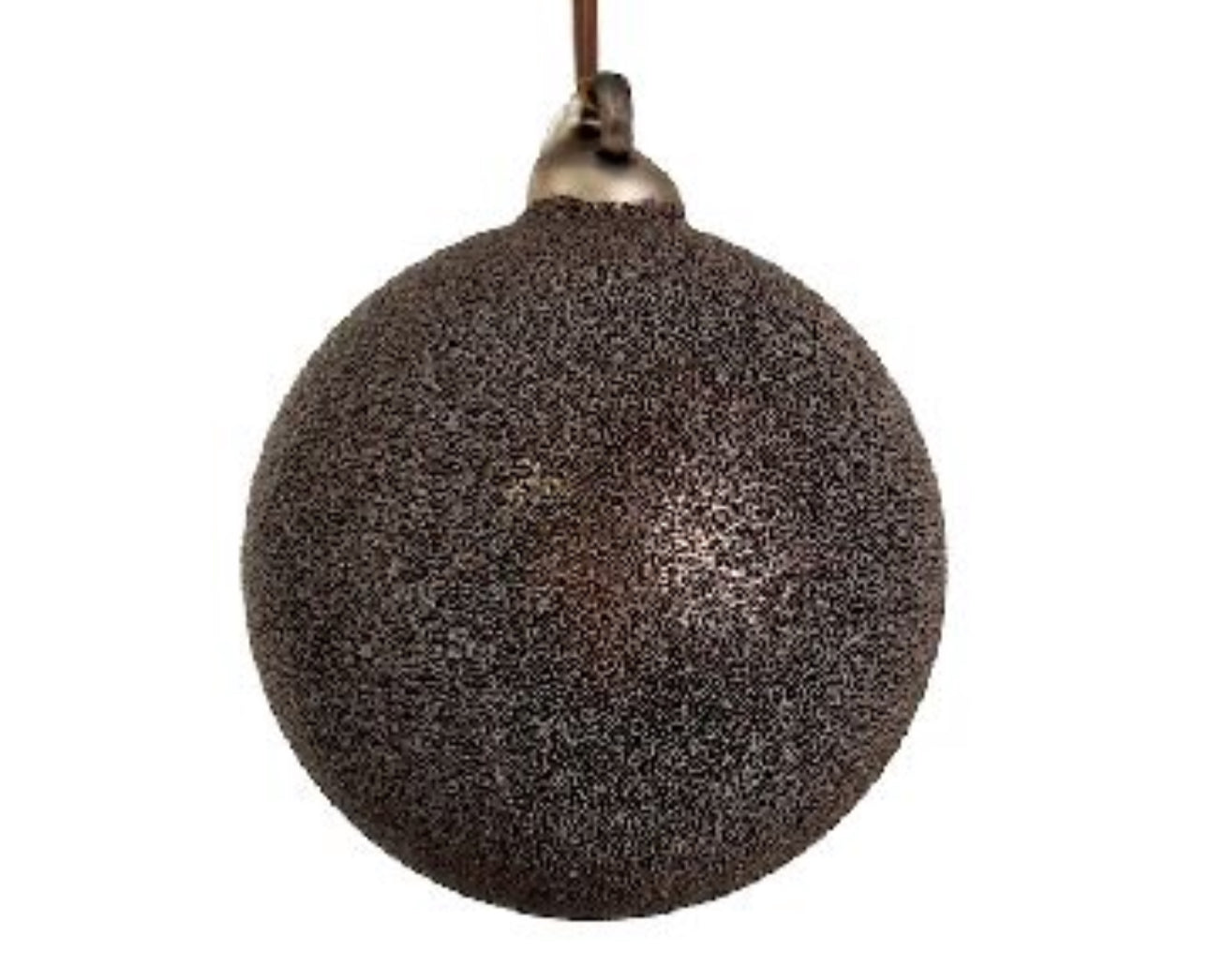 Dark Brown Beaded Glass Ball Ornament