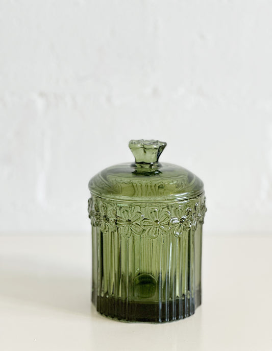 Green Vintage Style Glass Canister