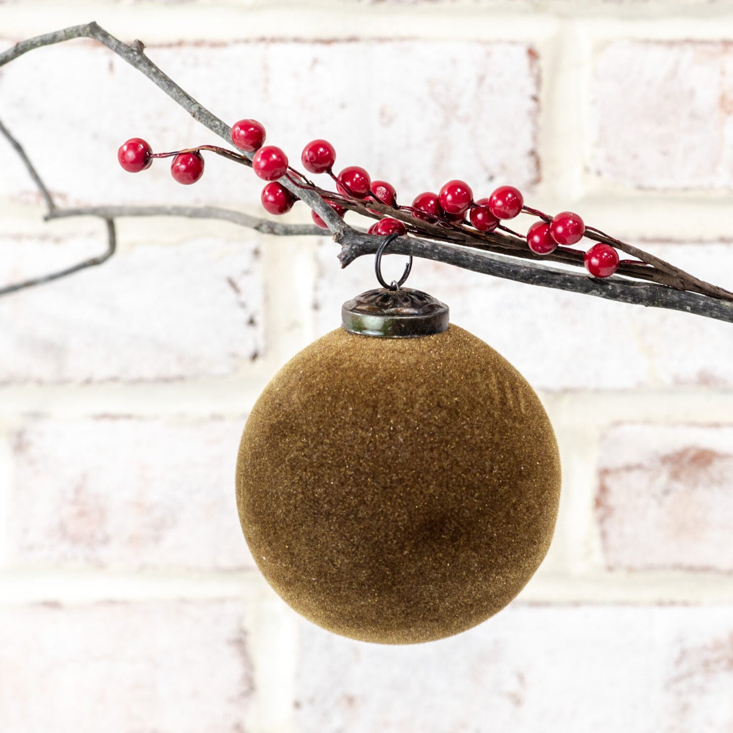 GOLD VELVET BALL ORNAMENT