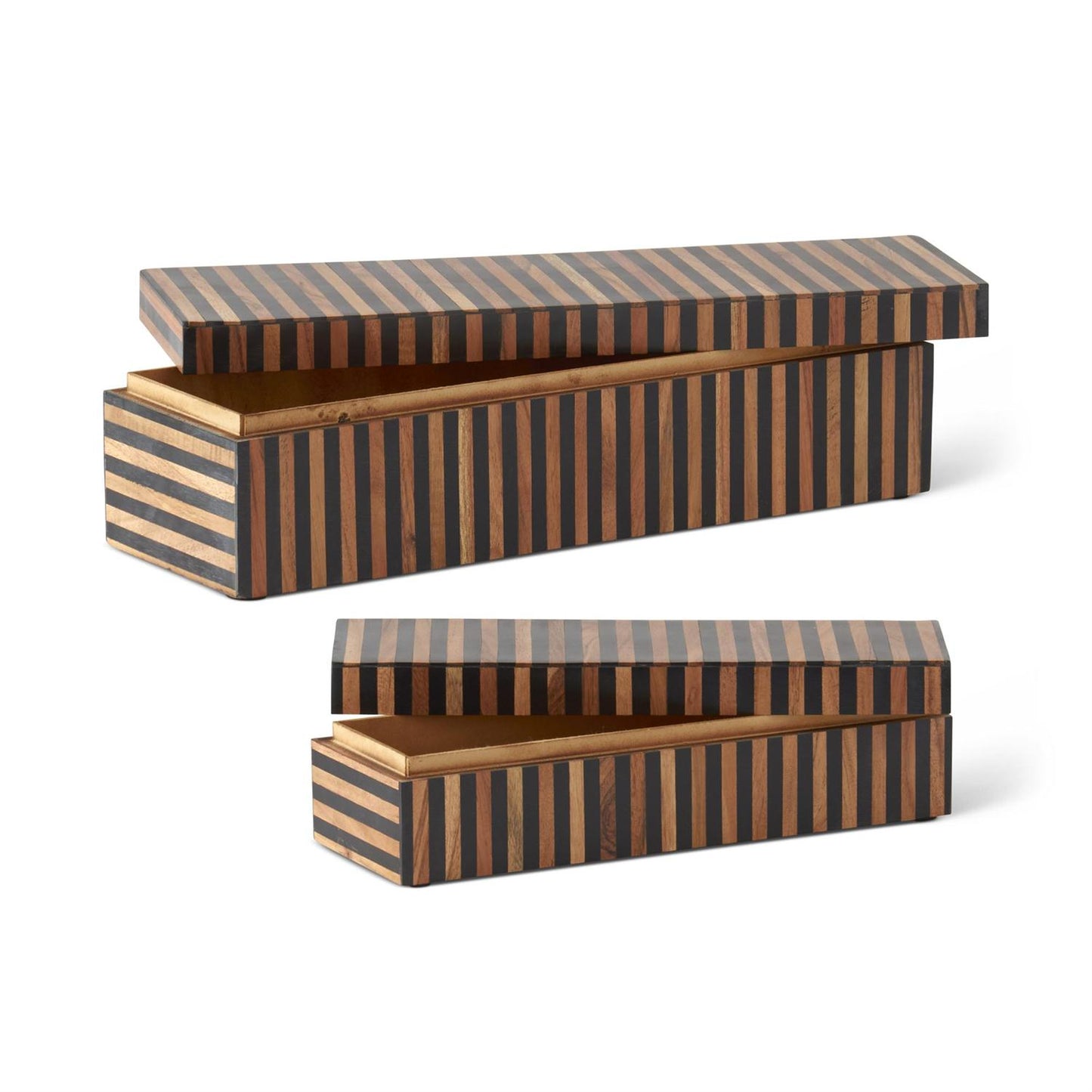 Rectangular Brown & Black Tile Lidded Box