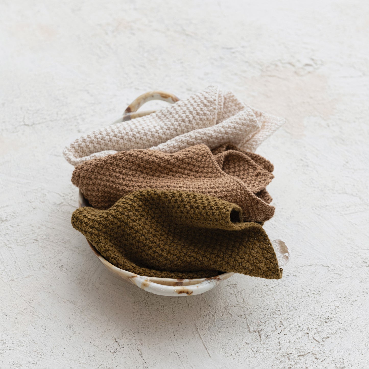 Cotton Knit Dish Cloths, Set of 3