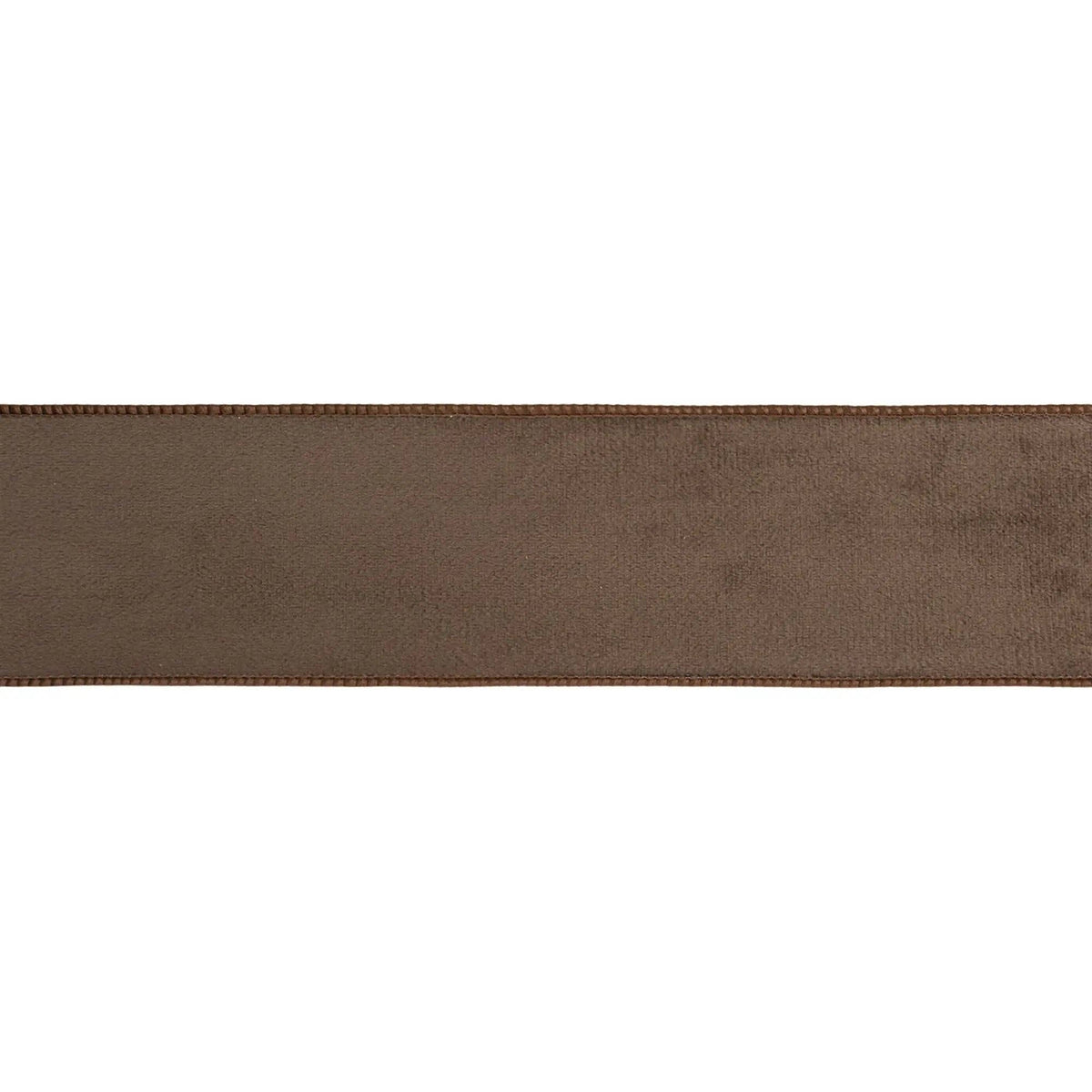 2 1/2" Reversible Classic Velvet Wired Ribbon | Brown w/ Brown Shimmer Backing | 10 Yard Roll