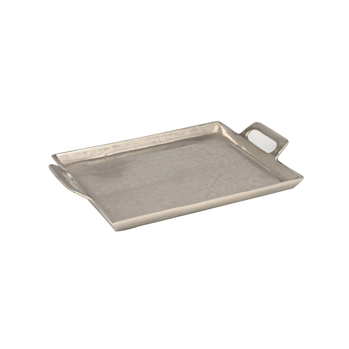 Alum. Tray w/Handles 10x14" - RAW NICKEL