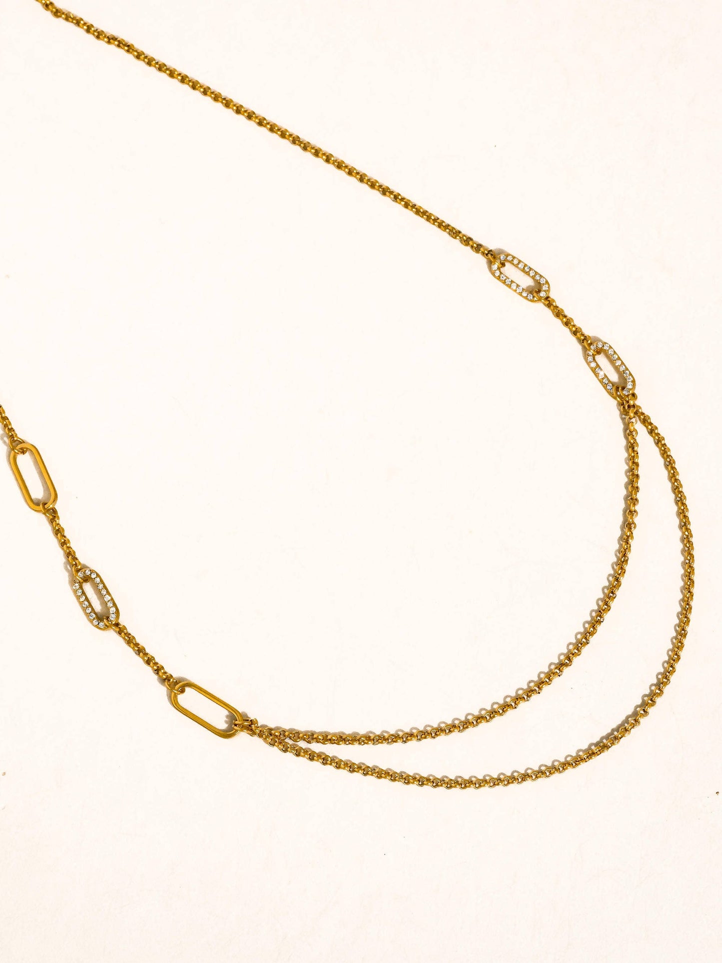 Vion 18K Gold Non-Tarnish Layered Chain Necklace: Yellow Gold