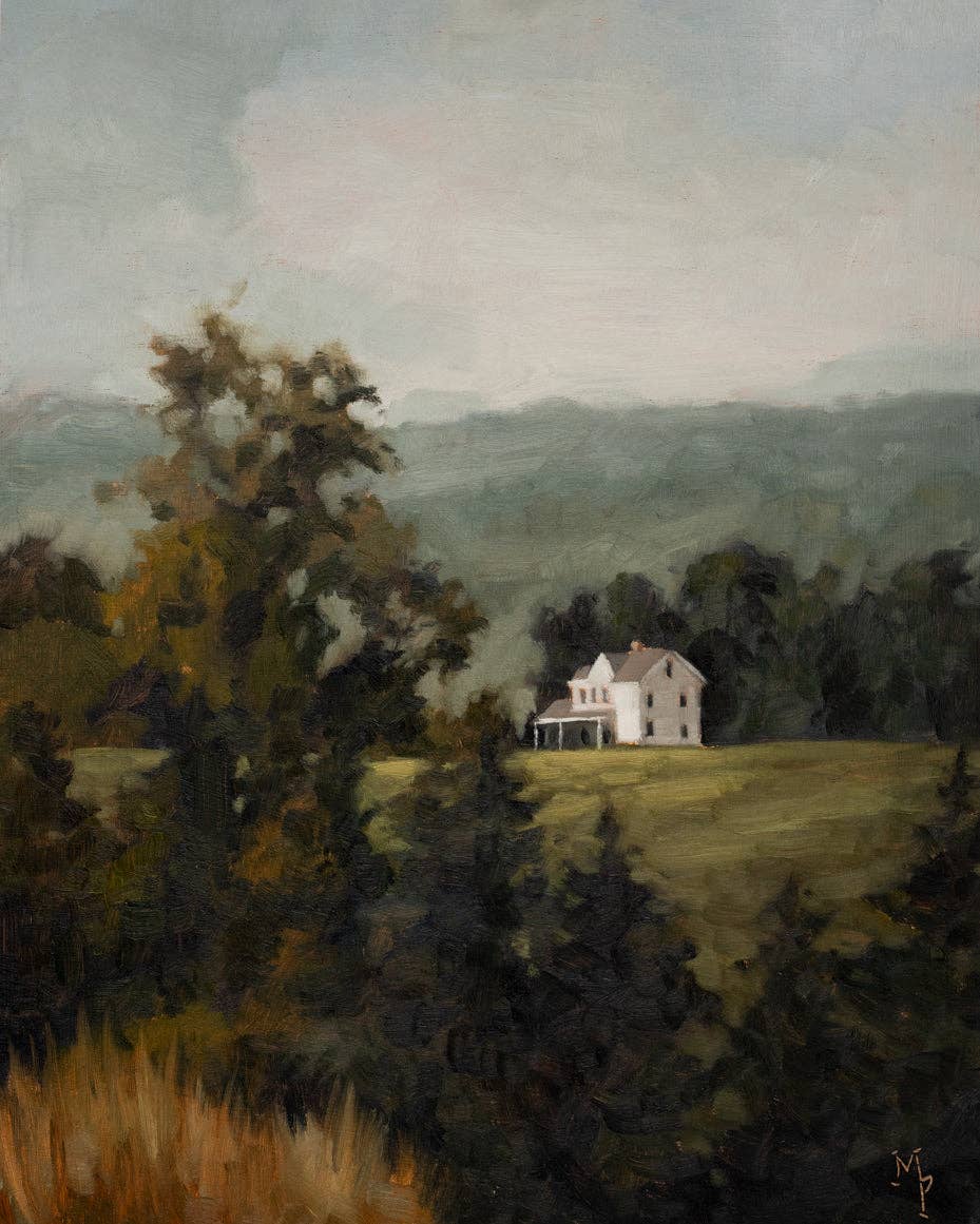 Farmhouse On A Hill Print: 5x7