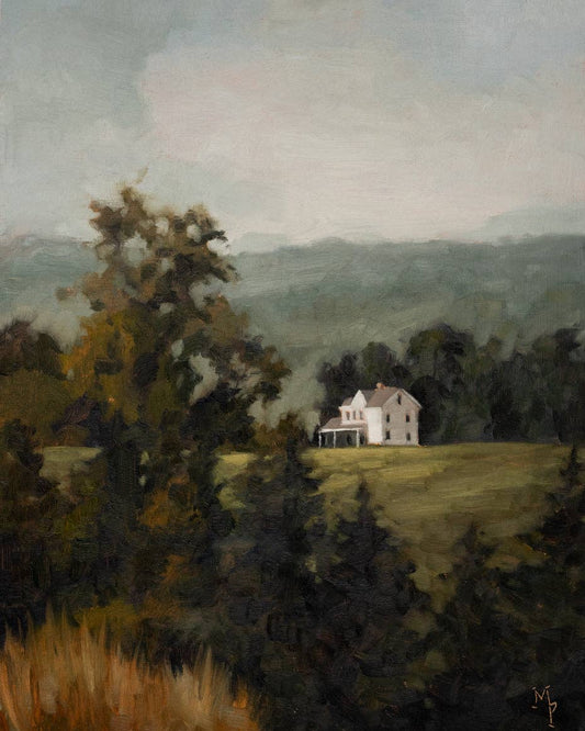 Farmhouse On A Hill Print: 8x10