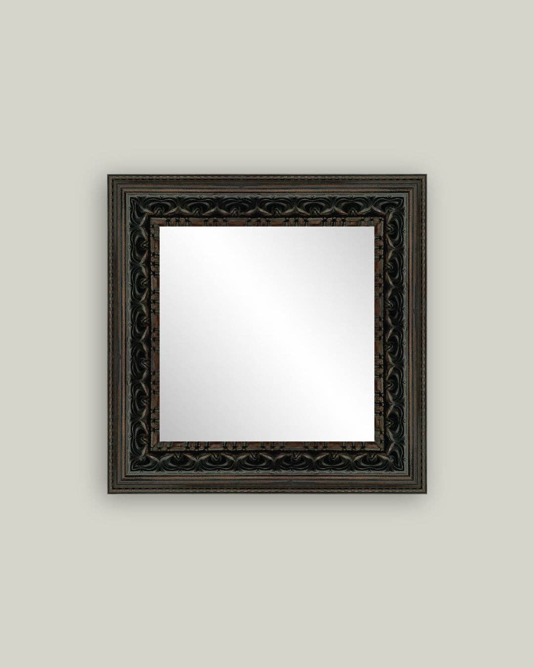 Fancy Brown Framed Mirror: 16x16