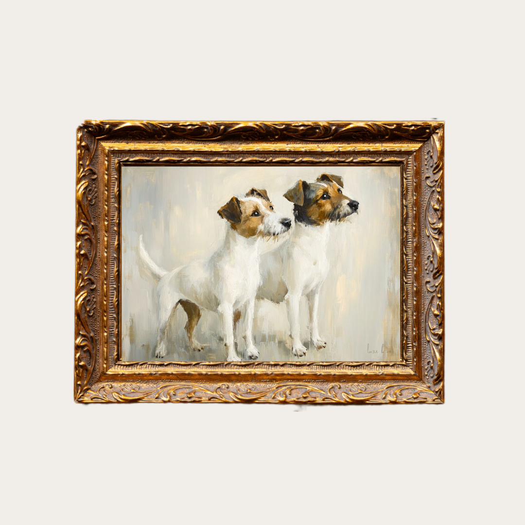 Jack Russell Terrier | French Brass Inspired Gold Mould Framed Art: 5 x 7