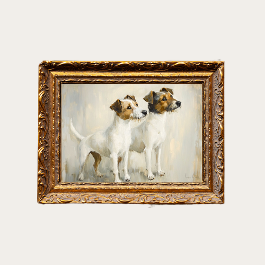 Jack Russell Terrier | French Brass Inspired Gold Mould Framed Art: 5 x 7