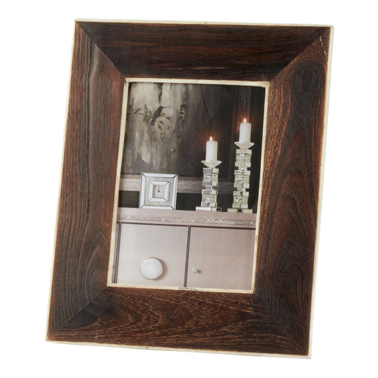 Wooden and Bone Photo Frame: Brown / 5"x7"