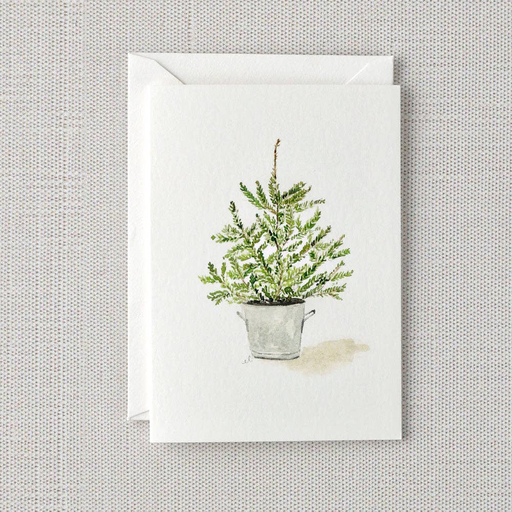 Potted tree mini notecard