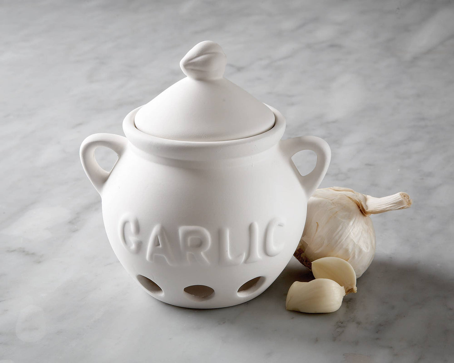 Ceramic Garlic Keeper, White