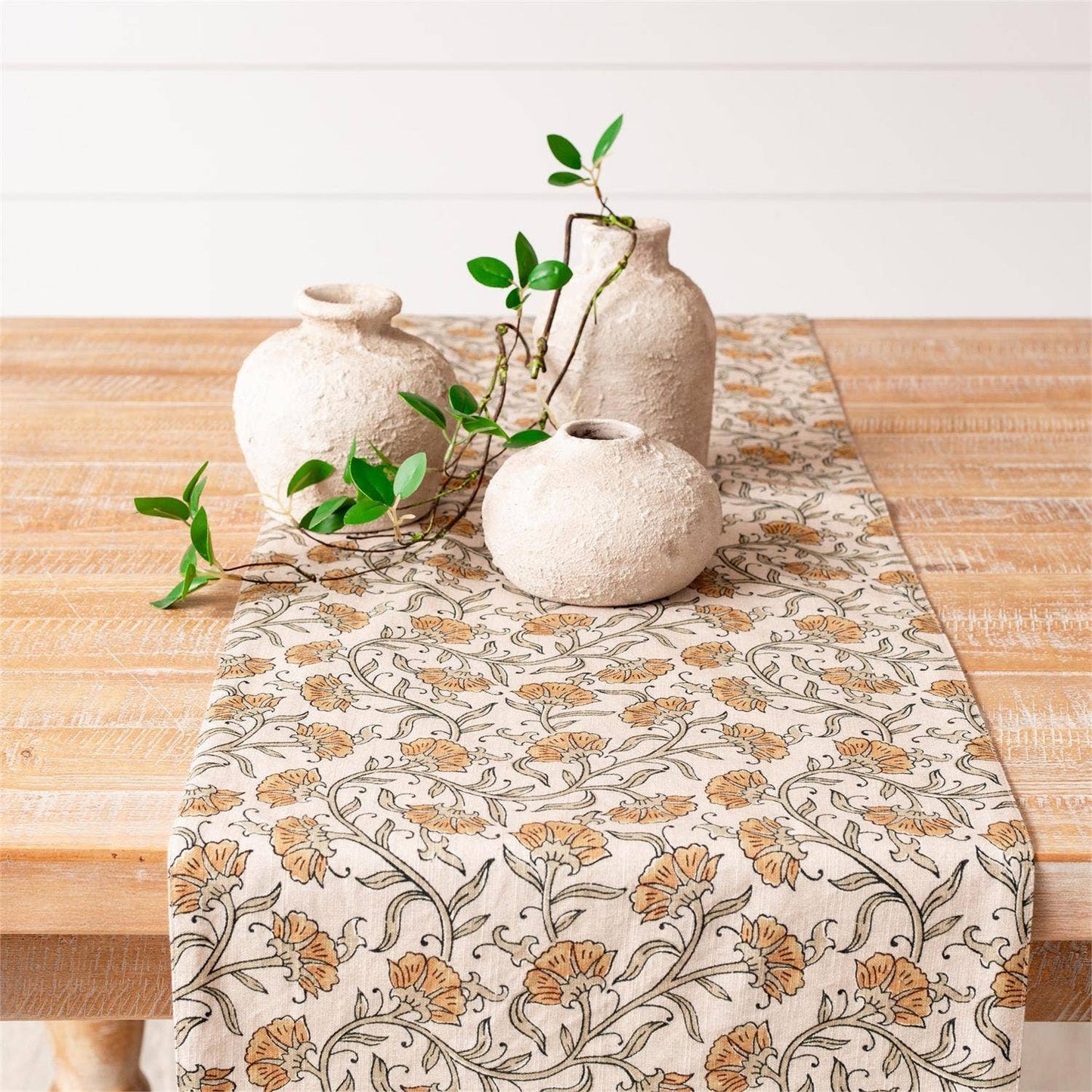 Table Runner - Block Print, Dandelion