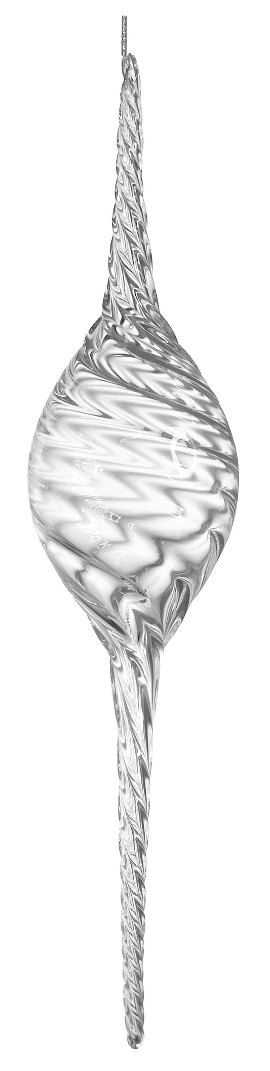 Glass twisted ornament