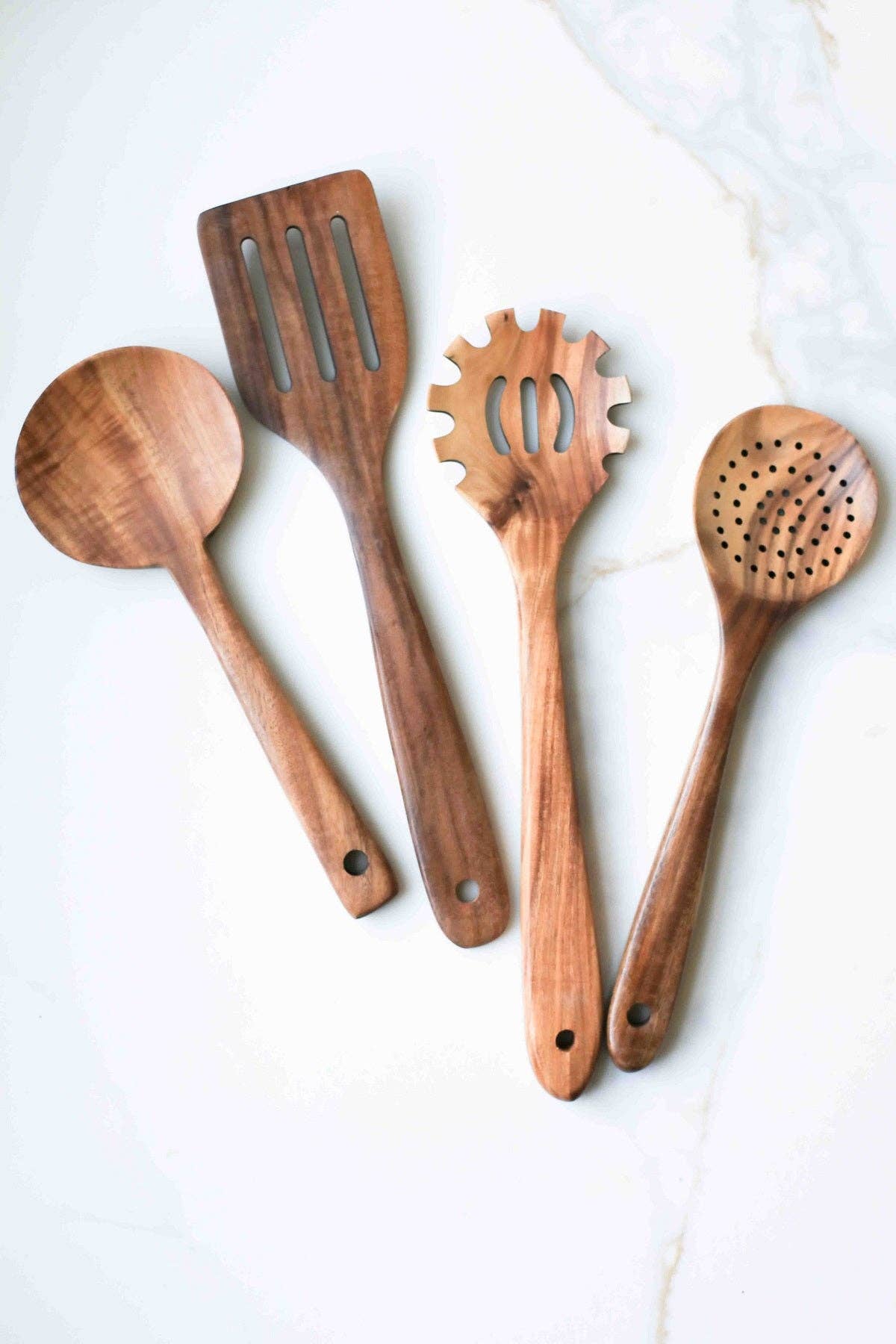 Teak Wood Long Handle Spoon: C