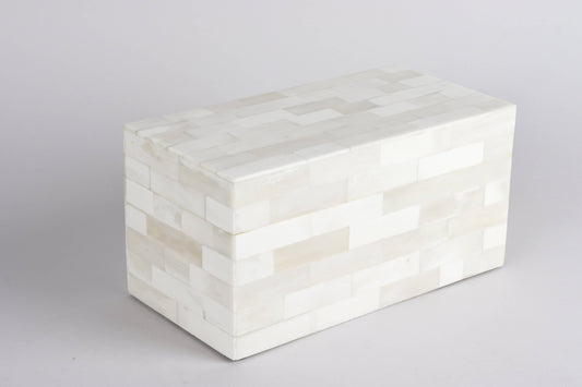 Decorative Box Bone Inlay White 10x5x5 Inch: White Bone Inlay
