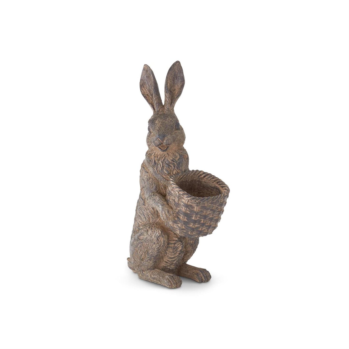 Brown Resin Rabbits w/Baskets (2 Styles)