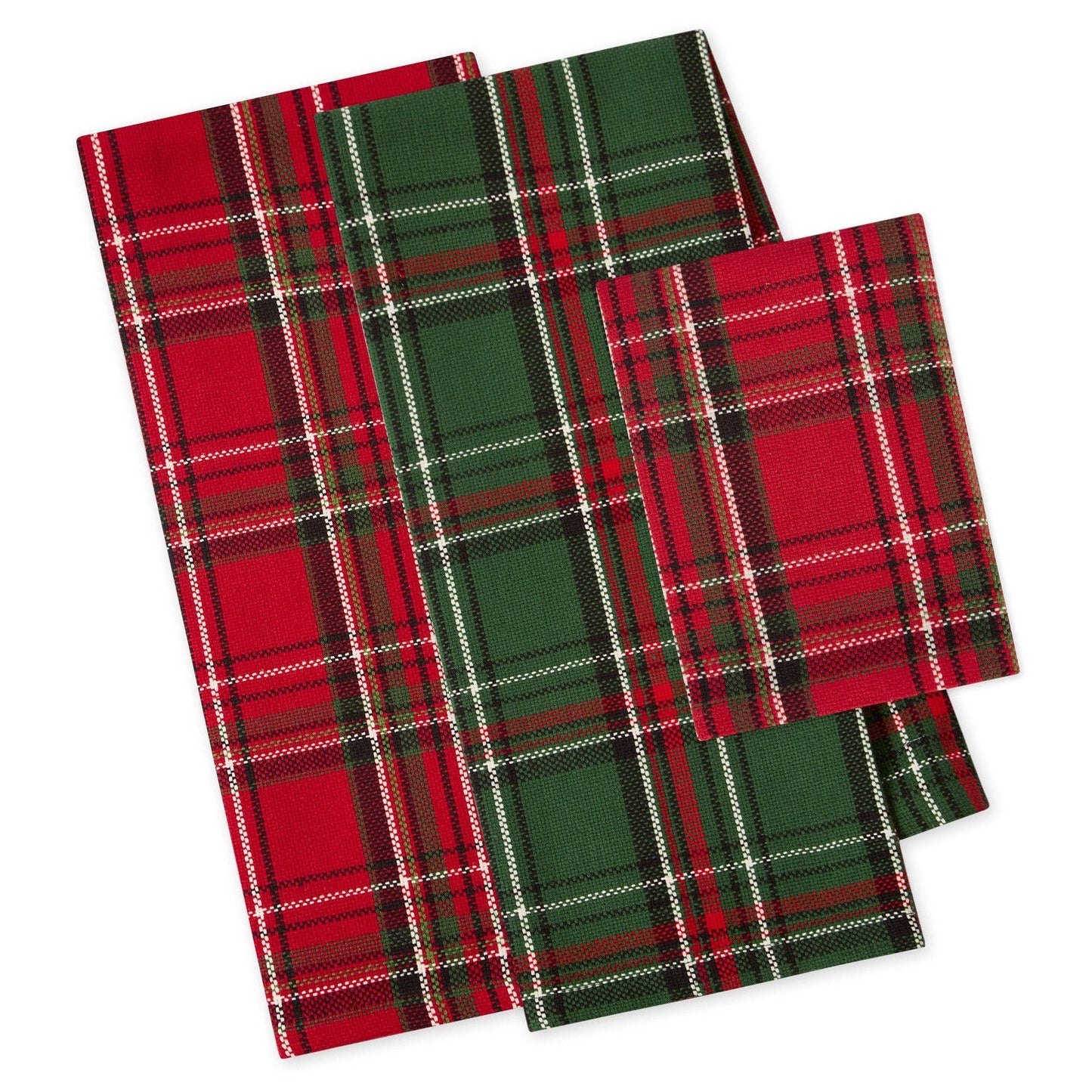 Boughs of Holly Plaid Heavyweight Kitchen Set of 3