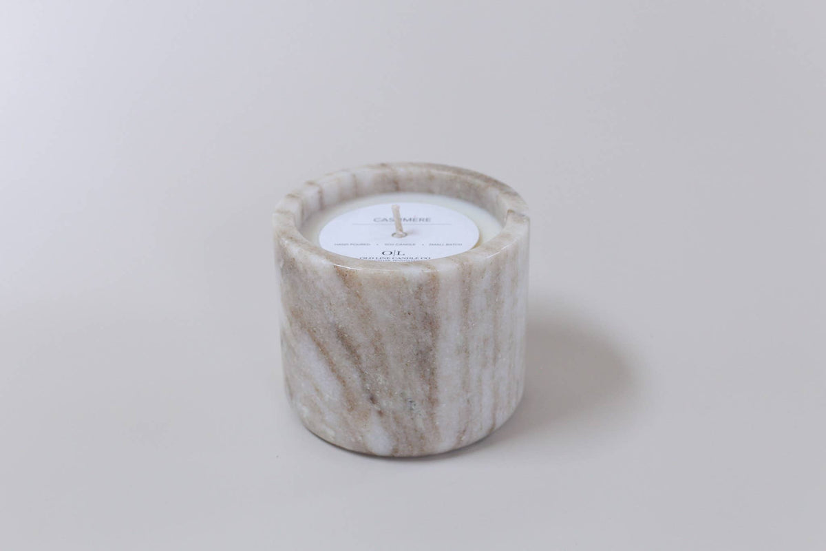 Grey Marble Candle - Cashmere
