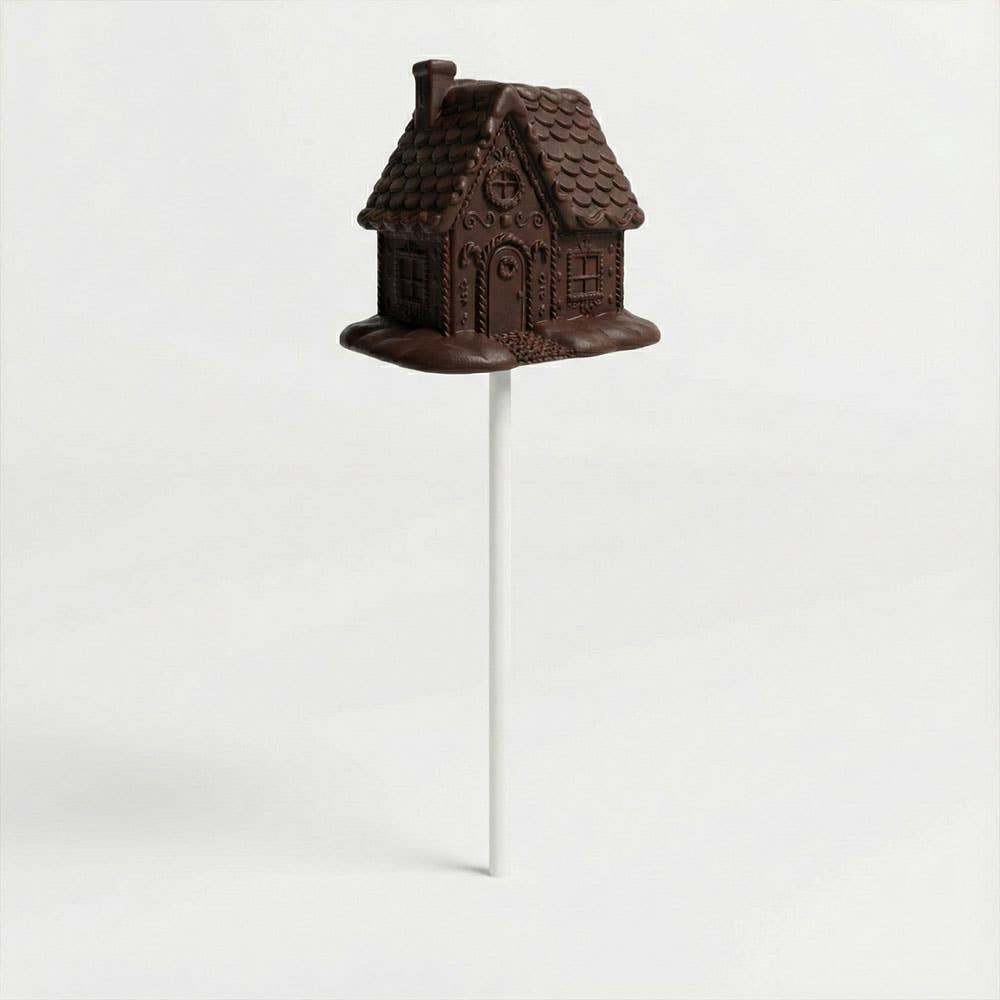 Sugar Cottage – Gingerbread House Chocolate Lollipop: Milk Chocolate