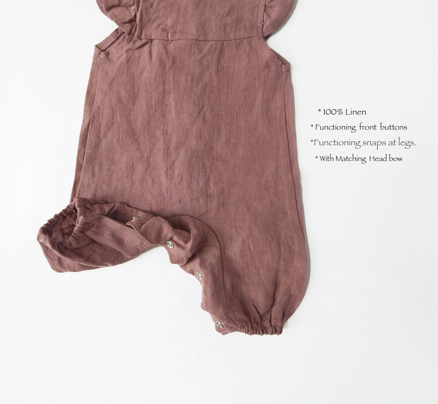 Jennifer Linen Jumper + Bow: Oat| Natural Linen / 6-12 monthUS numeric