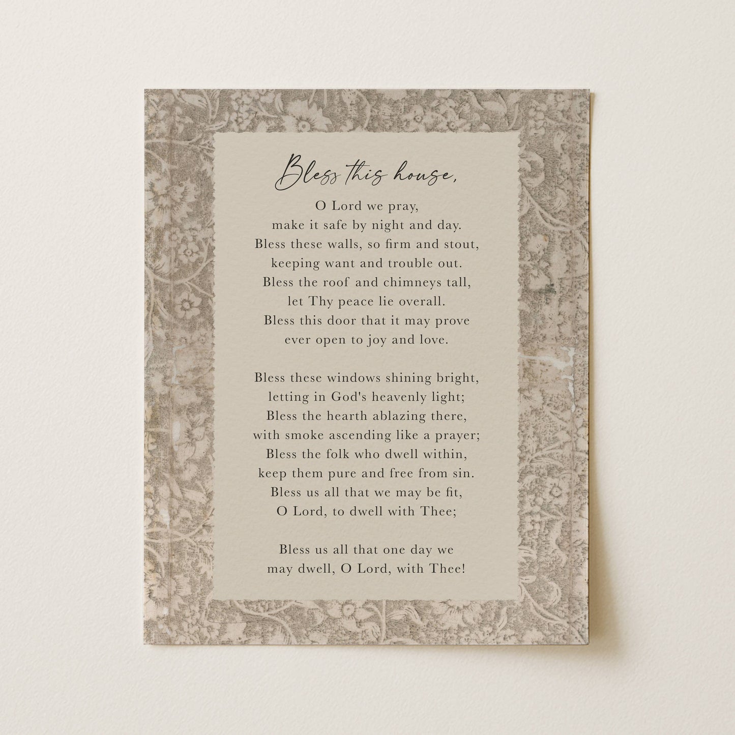 House Blessing Christian Art Print, Canvas, Decor, Gift: 8x10 Heirloom Print (Unframed)