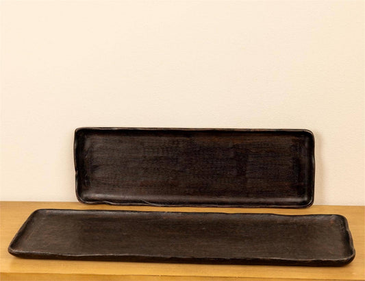 Artisanal Dark Wood Tray