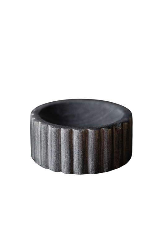 Black Marble Fluted Soap Dish