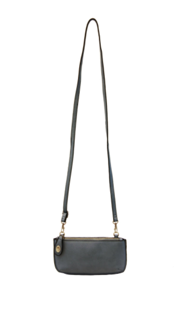 Dark Chambray Mini Crossbody Wristlet Clutch