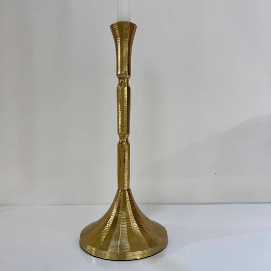 Gold Texture 12" Candle Holder