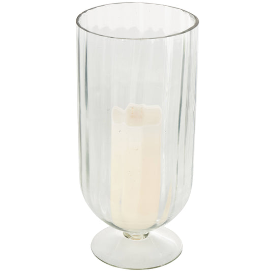 Modern Clear Glass Candle Holder: Clear / Clear