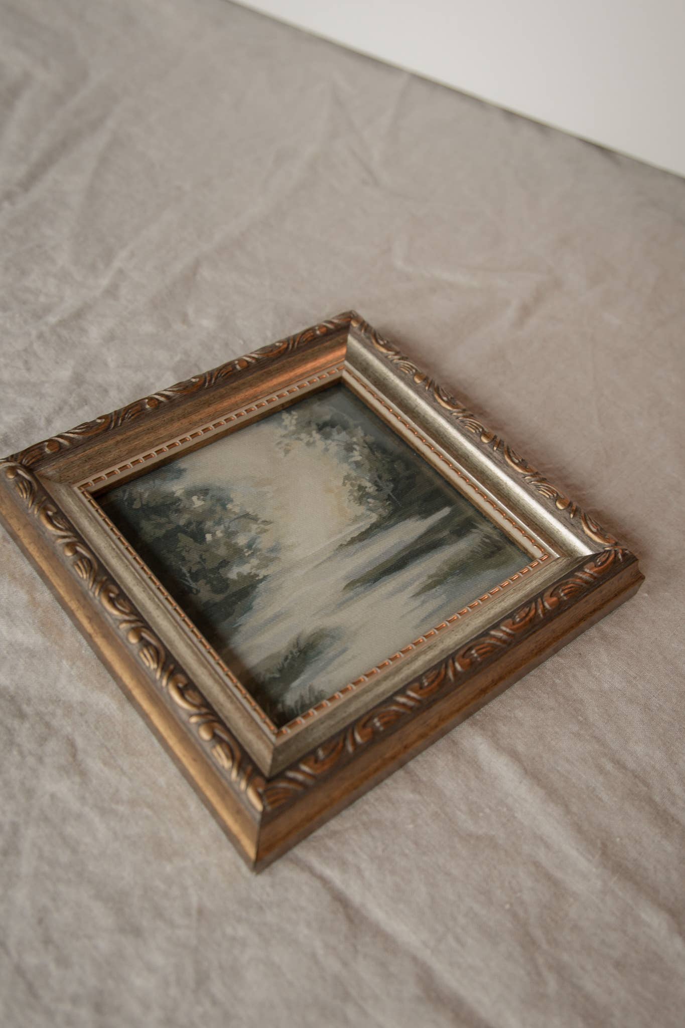 Antique Style Framed Art Print -Landscape- "Reeds of Dew"