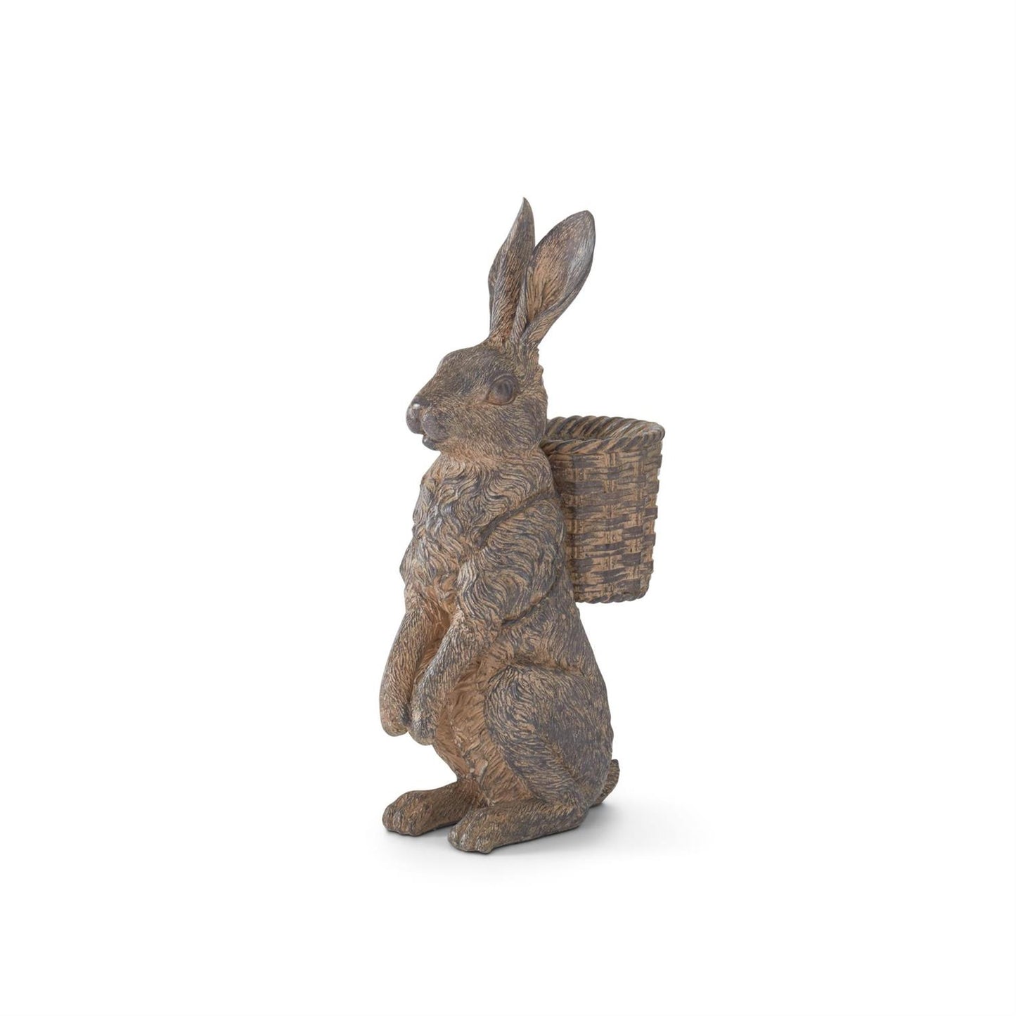 Brown Resin Rabbits w/Baskets (2 Styles)