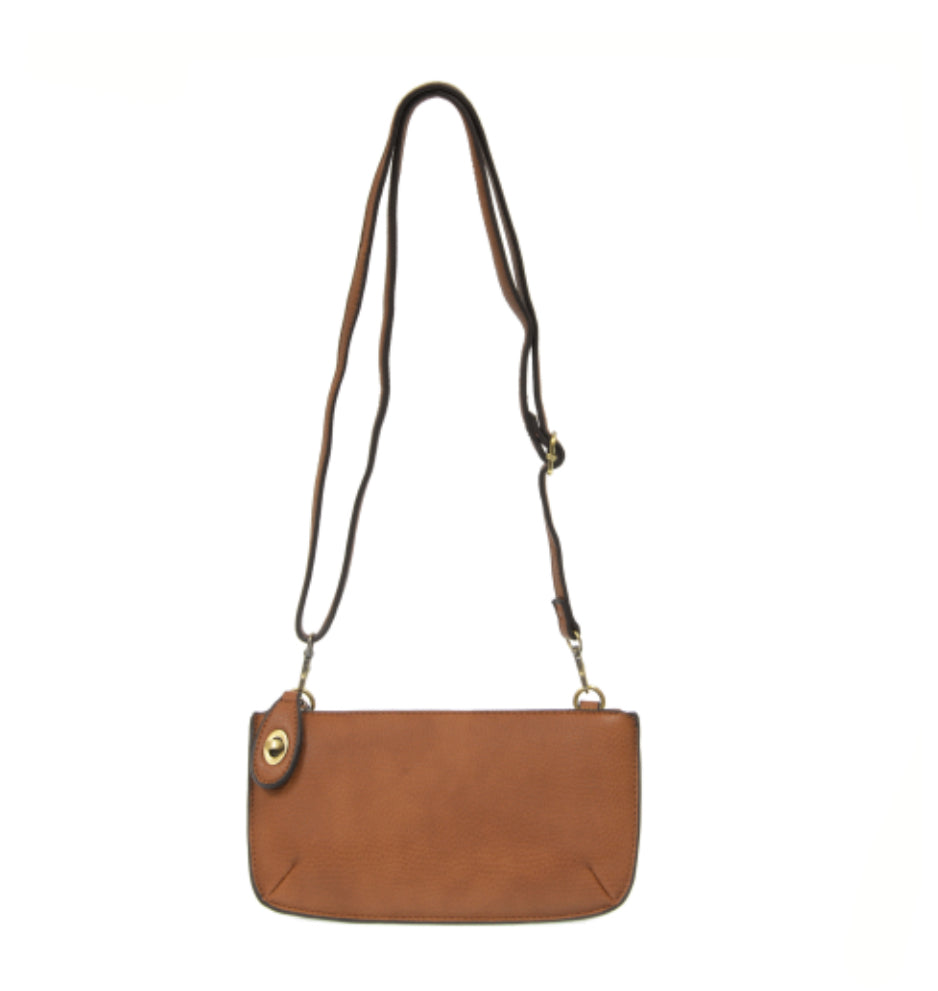 Dark Maple Mini Crossbody Wristlet Clutch