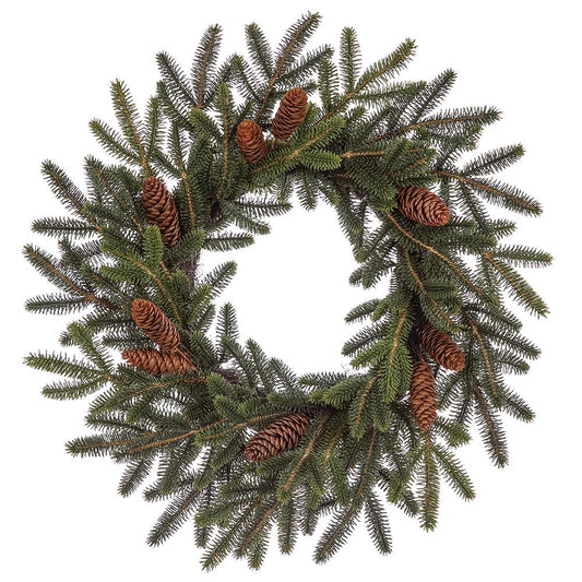 26" Pine Wreath w/ Pine Cones