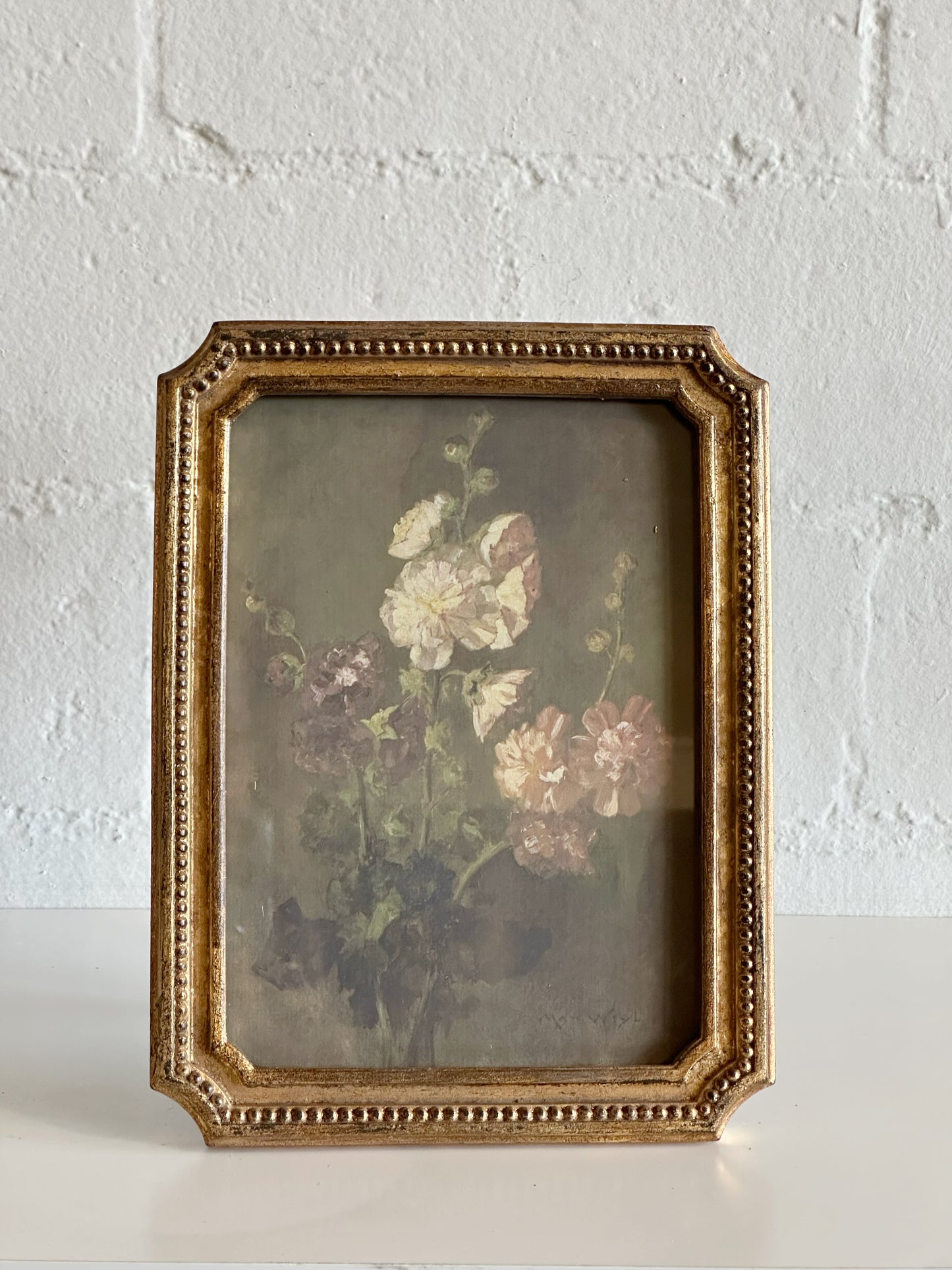 Antique Gold Frame with Floral 5x7